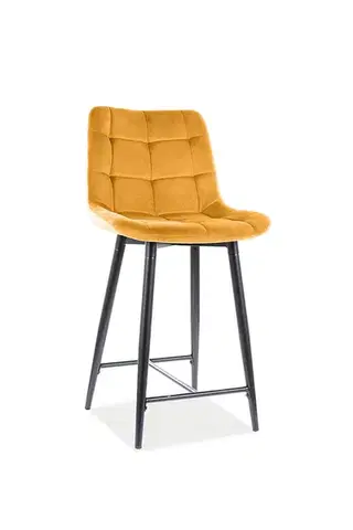Chic H-2 Velvet félmagas bárszék curry bluvel 68/ fekte láb