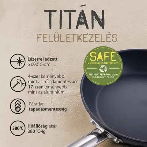 Serpenyő titán bevonattal Ø 26 cm, magasság: 5 cm — Saturn Terra Lunasol - 601323
