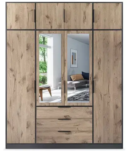 Lati gardrób feltét D4 viking tölgy/ fekete