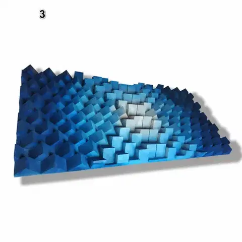 Fali panel 70x140x7cm-design panel - diffúzor 3 szín - 03 - kék/fehér , 140x70x7cm