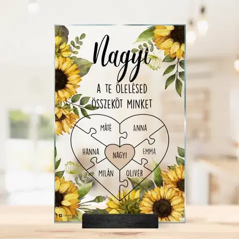 Egyedi ajándék mamának - plakett szívvel