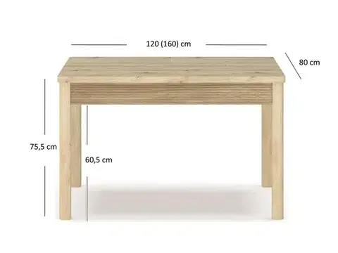 Moris STO120/160 artisan tölgy étkező asztal