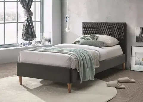 Azurro Velvet ágy 90X200 szürke/ tölgy bluvel 14