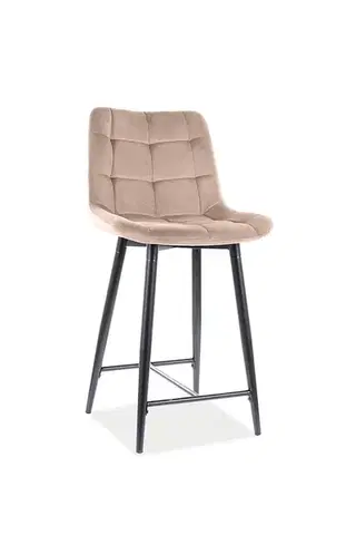 Chic H-2 Velvet félmagas bárszék bézs bluvel 28/ fekte láb