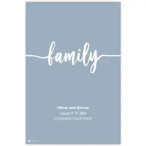 Fali dekoráció - FAMILY nevekkel és dátummal