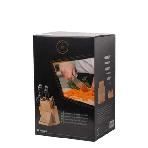 Kés szett állvánnyal, ollóval és késélezővel - Flow Kitchen - 132760
