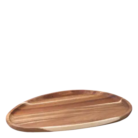 Háromszög formájú, süllyesztett akácfa tálca 35 x 25 cm - FLOW Wooden - 593701