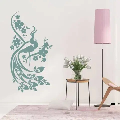 Stencil -  Díszített páva