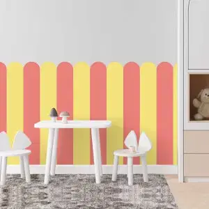 Öntapadós tapéta "Ívek - Sunny Mustard" (Meleg sárga színű, vidám tapéta)