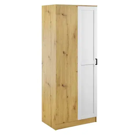 Kami sarok gardróbszekrény SZN1D keretes fehér/ artisan tölgy