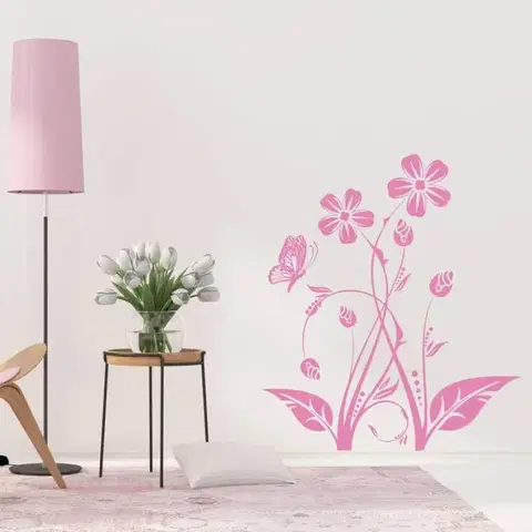 Virágos falmatrica - Pillangó a virágon