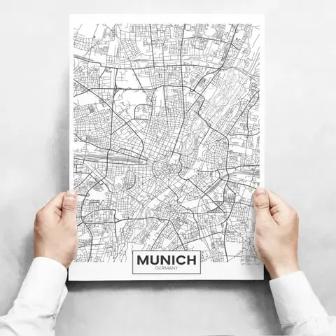 Fali dekoráció - Map of Munich II