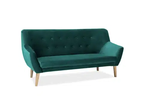 Nordic-3 Velvet kanapé bükk/Bluvel 78 zöld bársony