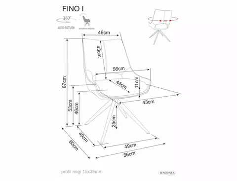 Fino I Noelle étkezőszék fekete láb szürke 09