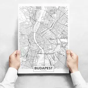Fali dekoráció - Map of Budapest II