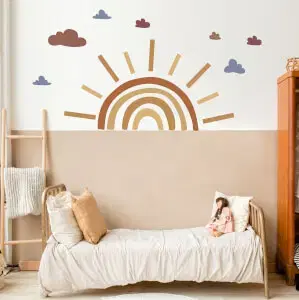 Falmatrica gyerekszobába – Boho napsütéses szivárvány