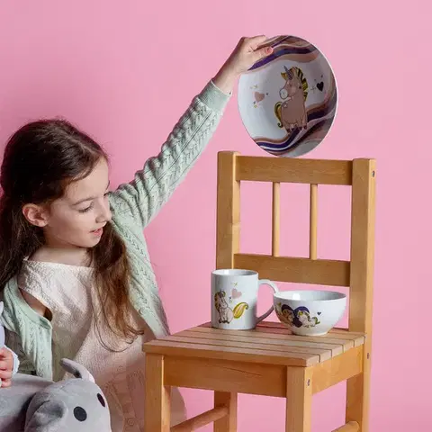 Unicorn gyermek porcelán étkészlet 3 db – KIDS WORLD - W0187