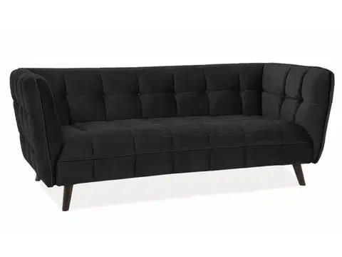 Castello 3 Velvet kanapé fekete bluvel 19/ wenge