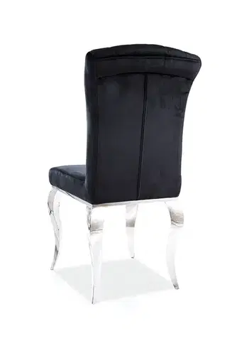 Prince Velvet étkező szék króm láb/ fekete TAP. 186