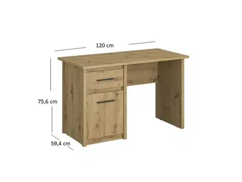 Ayson B1D1S/120 artisan tölgy íróasztal