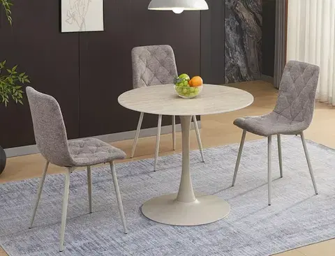 Amadeo Ceramic Fi90 étkező asztal travertin/ kasmír