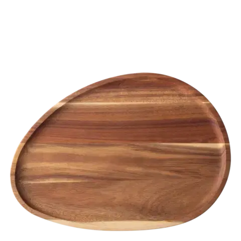 Háromszög formájú, süllyesztett akácfa tálca 35 x 25 cm - FLOW Wooden - 593701