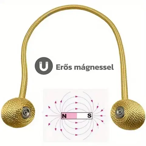 Mágneses függönyösszefogó - fehér- 2db