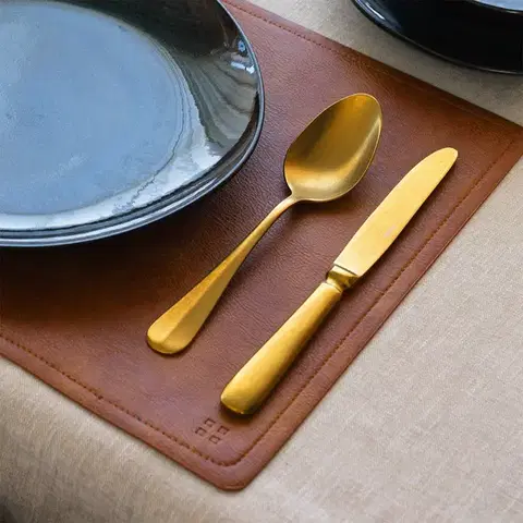 Barna téglalap tányéralátét PVC asztalterítő — Elements Ambiente - 593933
