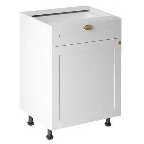 Linea fehér konyha D60S1D2 - alsó 600-as 1 fiókos 1 ajtós szekrény