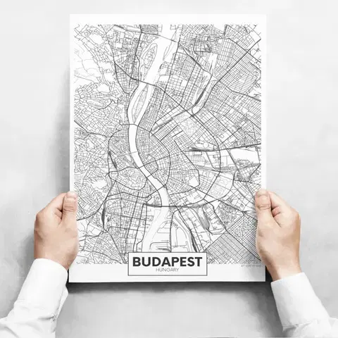 Fali dekoráció - Map of Budapest II