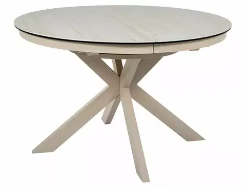 Porto Ceramic 120(160)*120 bővíthető étkező asztal travertin bézs/ kasmír