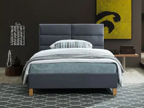 Sierra Velvet ágy 120x200 szürke/ tölgy tap.150