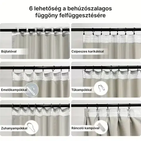 Ráncoló kampó 8,5cm-es behúzószalagos függönyhöz