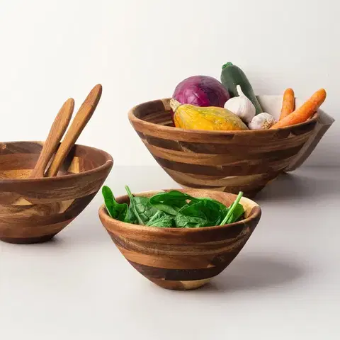 Közepes méretű salátás akácfa tálka o 25,4 cm - FLOW Wooden - 593712