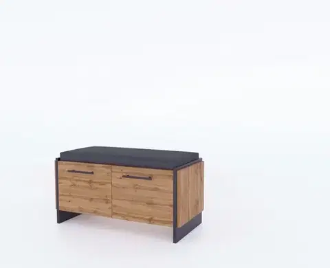 Amino SZB2D cipős szekrény fekete/ wotan tölgy
