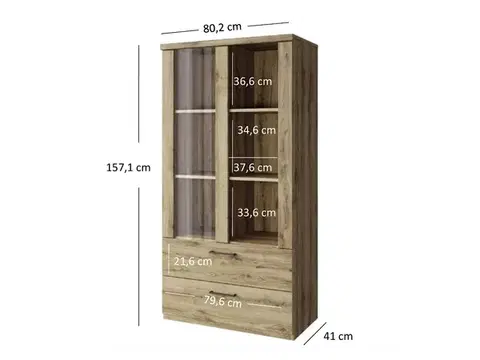 Doorset WN 1W2S alacsony vitrin navarra tölgy