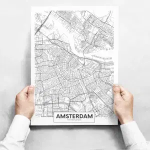 Fali dekoráció - Map Of Amsterdam