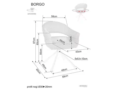 Borgo Leo étkező szék fekete láb/ szürke 07