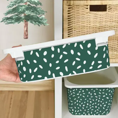Matrica IKEA TROFAST dobozhoz - Moha zöld BOHO minta