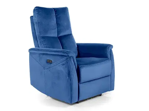 Neptun M Velvet dönthető masszázsfotel kék (Bluvel 86)