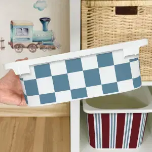 Matrica az IKEA TROFAST dobozra – Burgundy Blue (geometria)