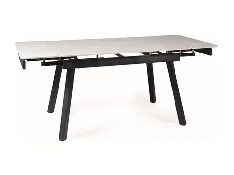 John étkező asztal fekete láb/ asztal fehér (120(180X85)