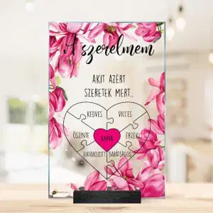 Romantikus ajándék nőnek - üveg plakett