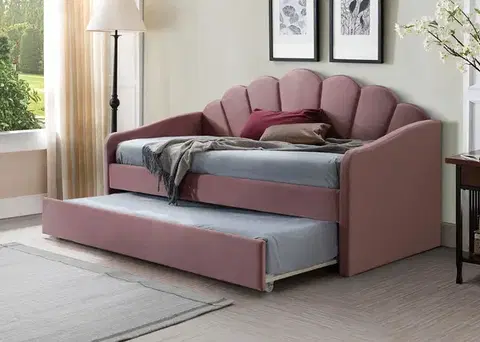 Bella velvet 90*200 francia ágy antik rózsaszín 52