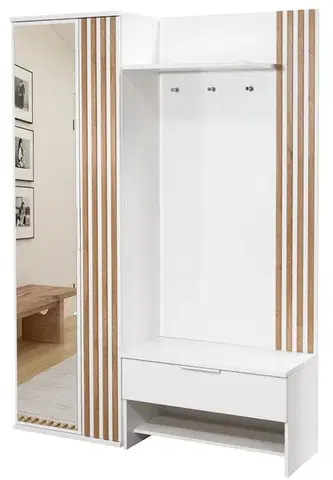 Milo 140 lamellás előszoba tükör/ fehér