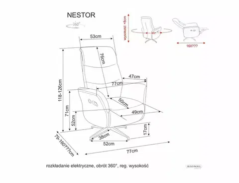 Nestor Raven nyitható fotel szürke 07