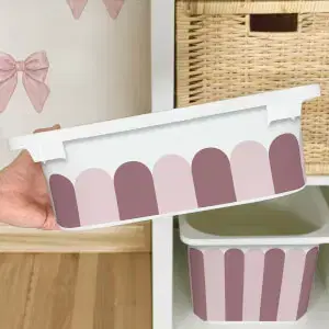 Matrica IKEA TROFAST dobozhoz - Rózsaszín ívek