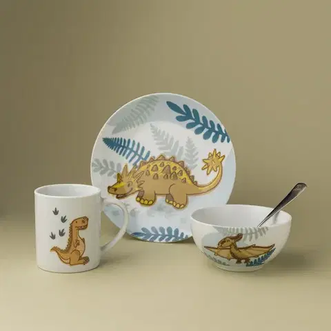 Dino gyermek porcelán étkészlet 3 db – KIDS WORLD - W0193