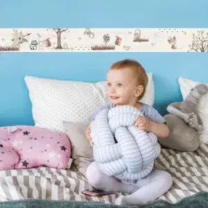 Egyedi INSPIO bordűr erdei állatkákkal barna árnyalatban