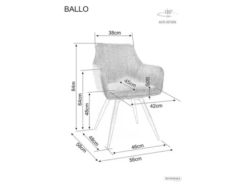 Ballo Leo étkezőszék fekete láb szürke 07
